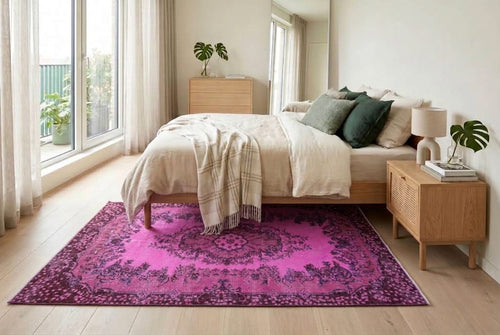 Pink vintage rug - G717