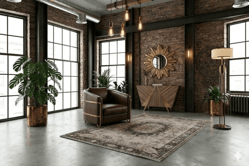 Geborgen bruin vintage kleed - G367