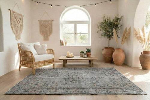 Light gray vintage rug - F704