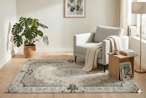 Refined cream vintage rug - G433