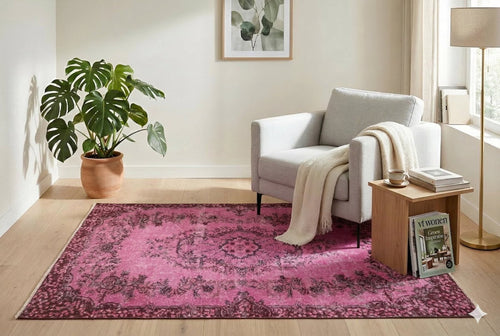 Cozy pink vintage rug - F690