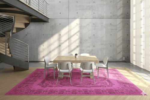 Bold Pink Vintage Rug - F851