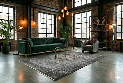 Cool Grey Vintage Rug - F735