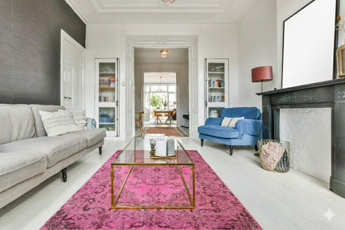 Tender pink vintage rug - F749