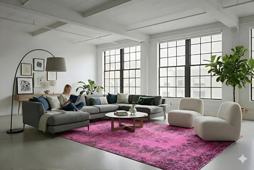 Soft pink vintage rug - F216