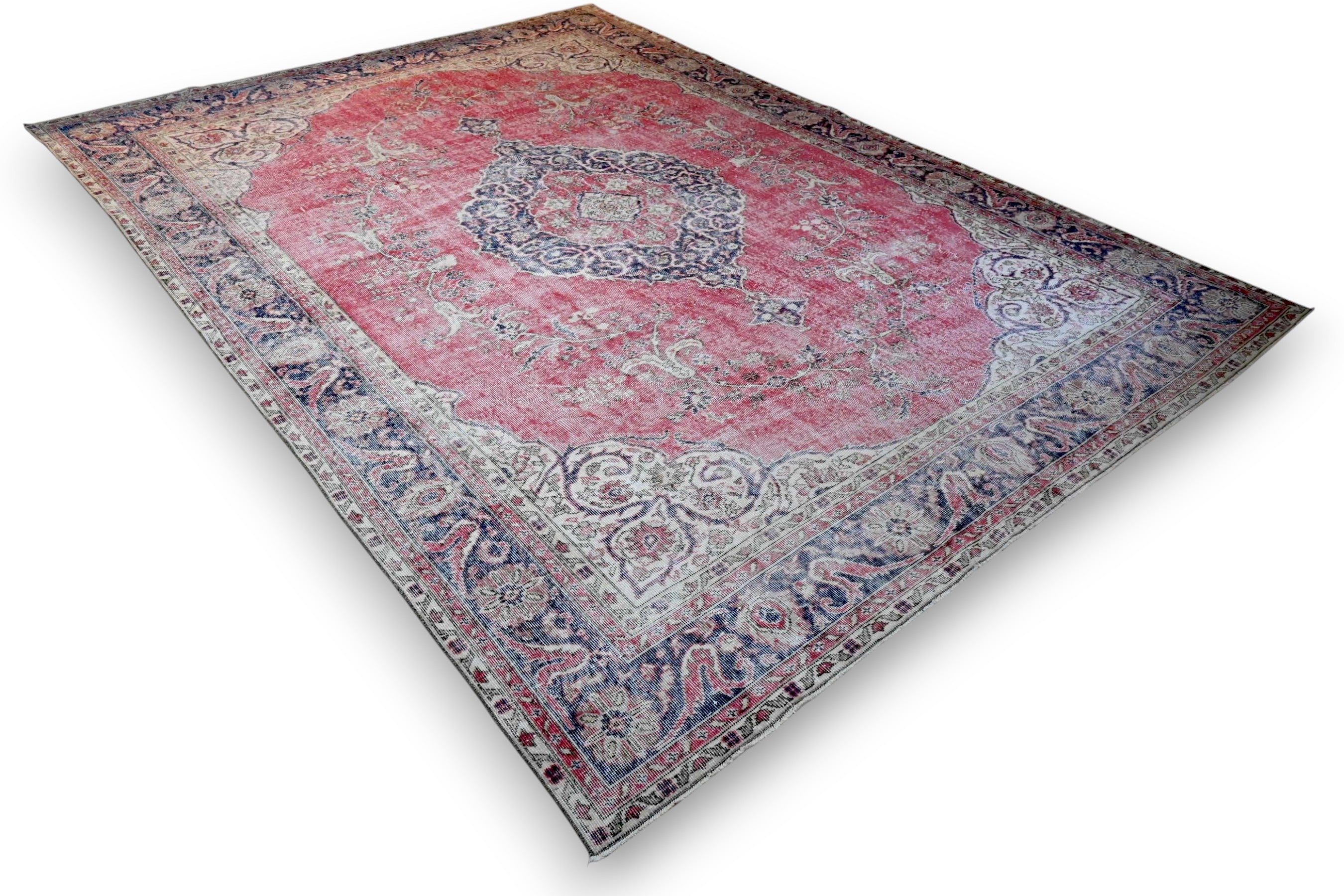 Impressive old pink vintage rug - G288