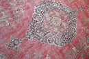 Impressive old pink vintage rug - G288