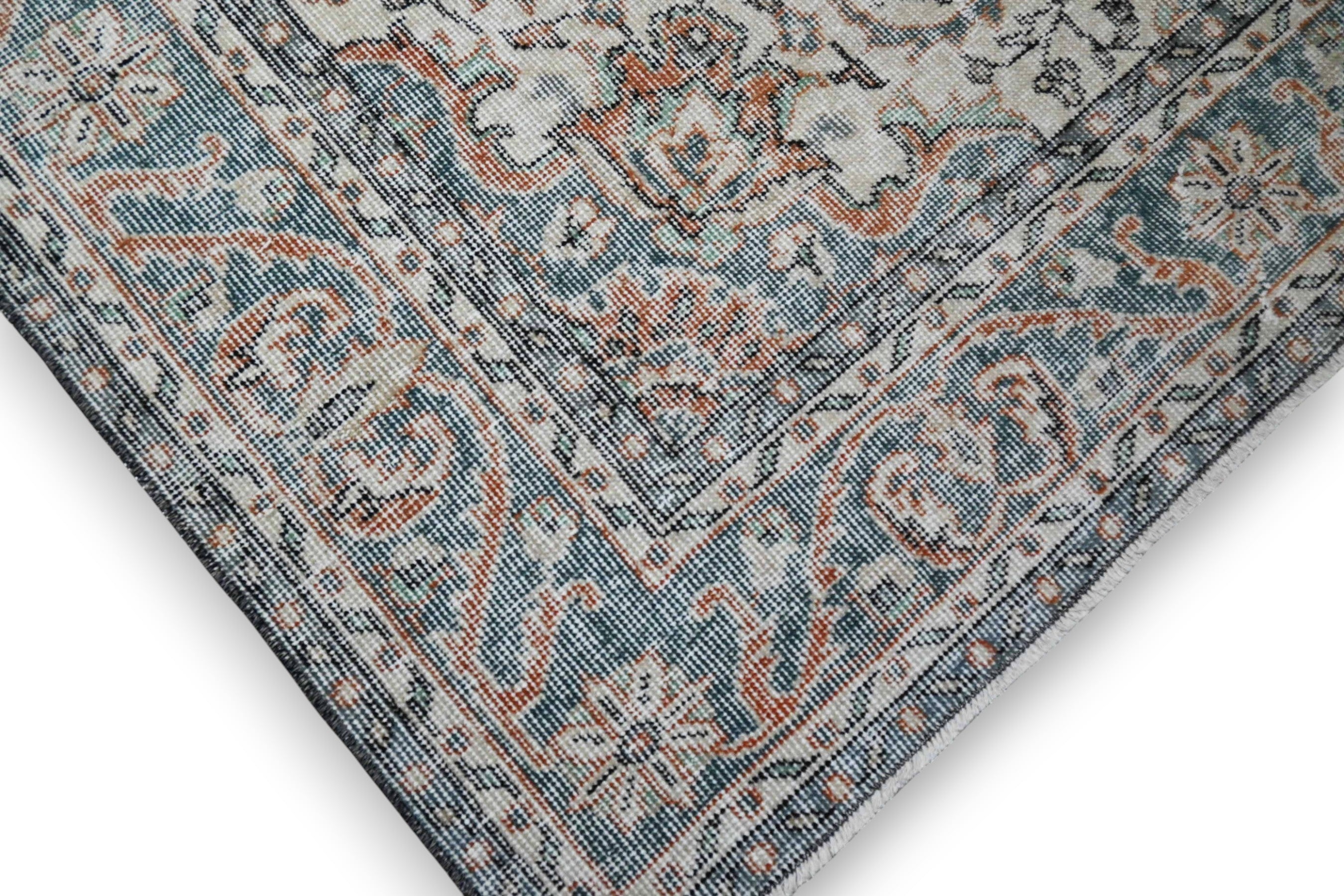 Chic orange vintage rug - G301