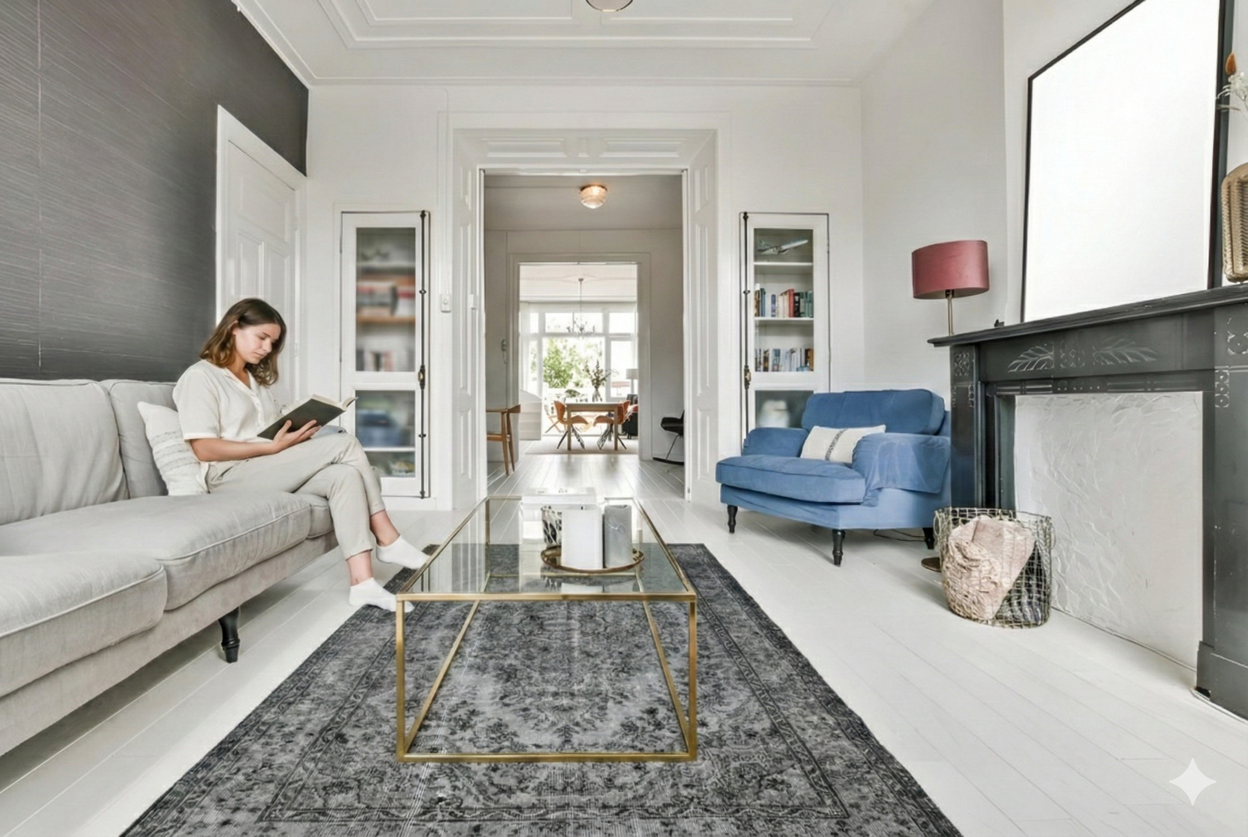 Grijs vintage vloerkleed - G304