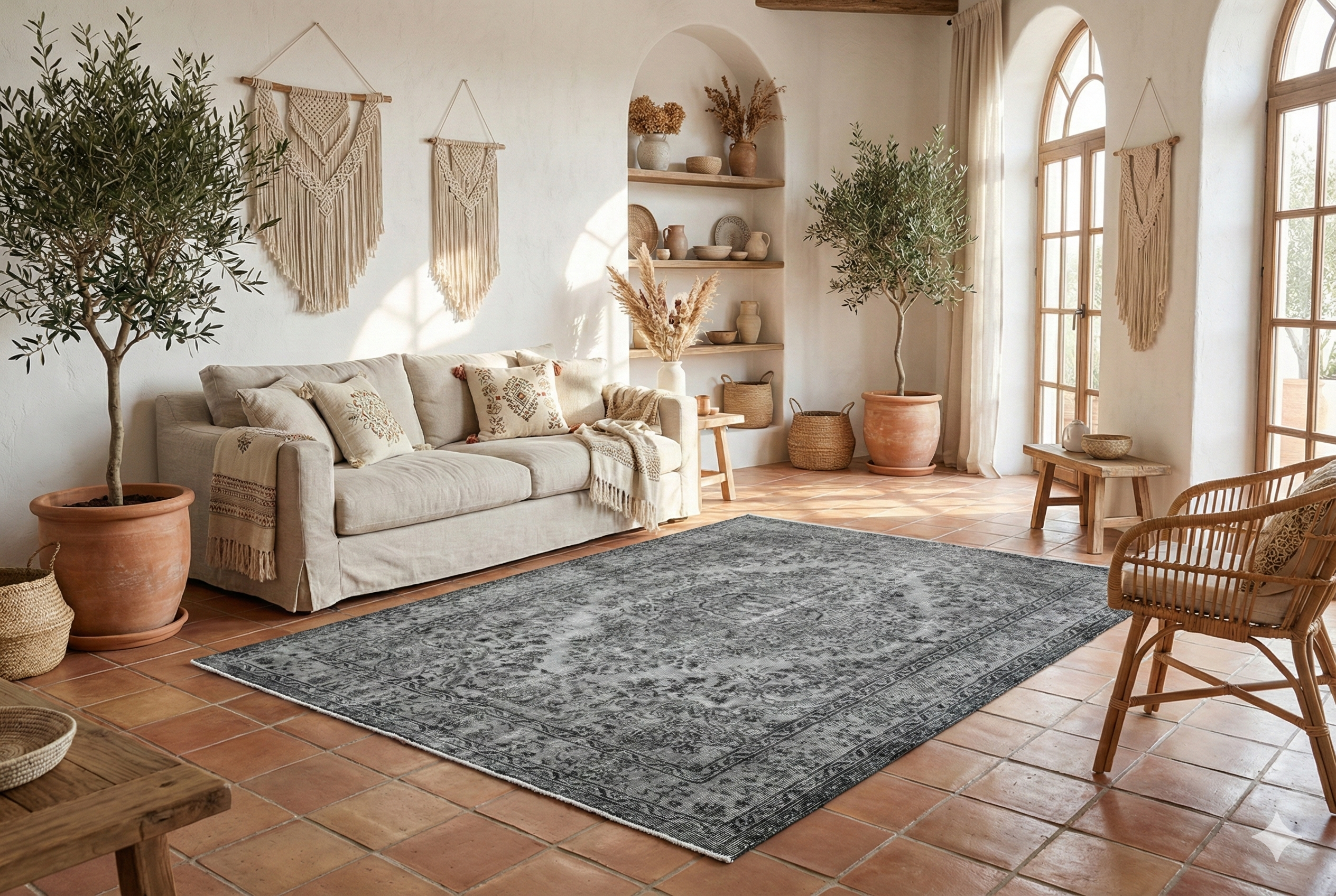 Grijs vintage vloerkleed - G304