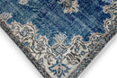 Stately navy blue vintage rug - G377