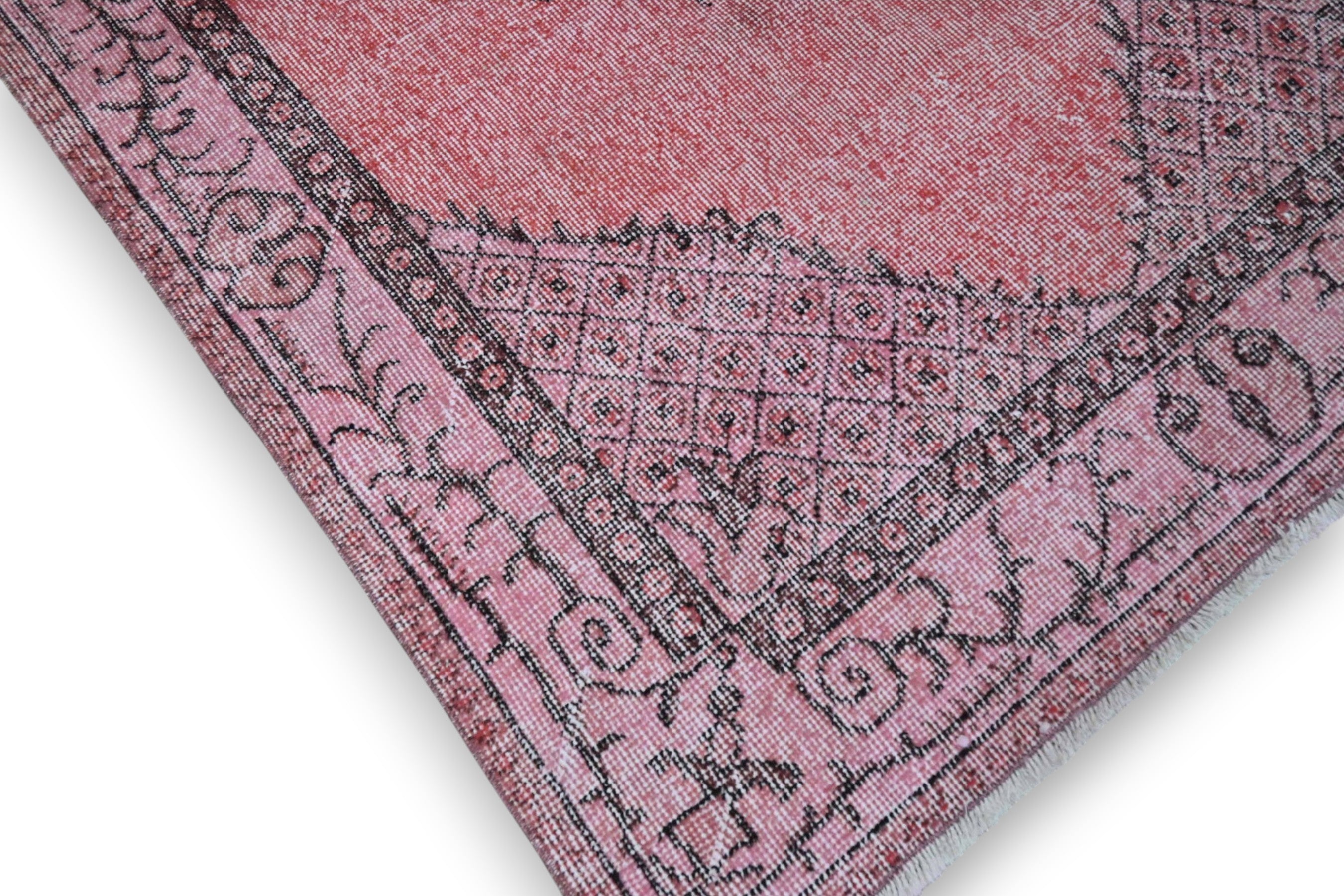 Warm pink vintage rug - G383