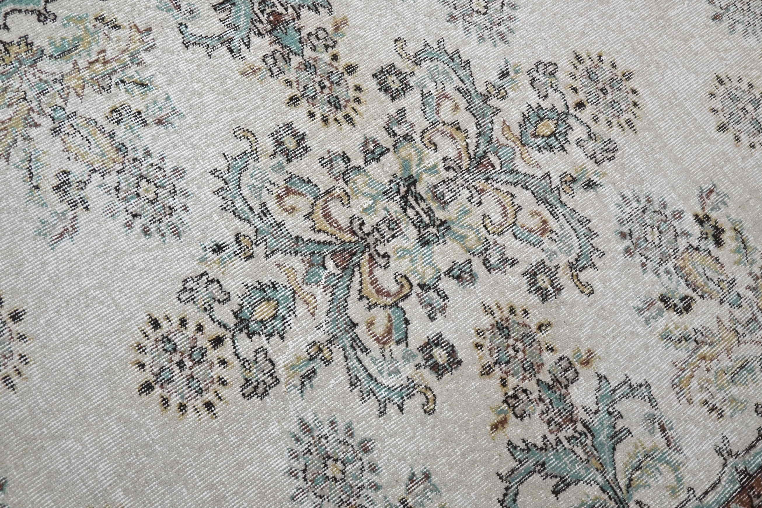 Subtiel crème vintage vloerkleed handgemaakt - G385