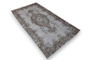 Aards grijs vintage vloerkleed hoek - G386