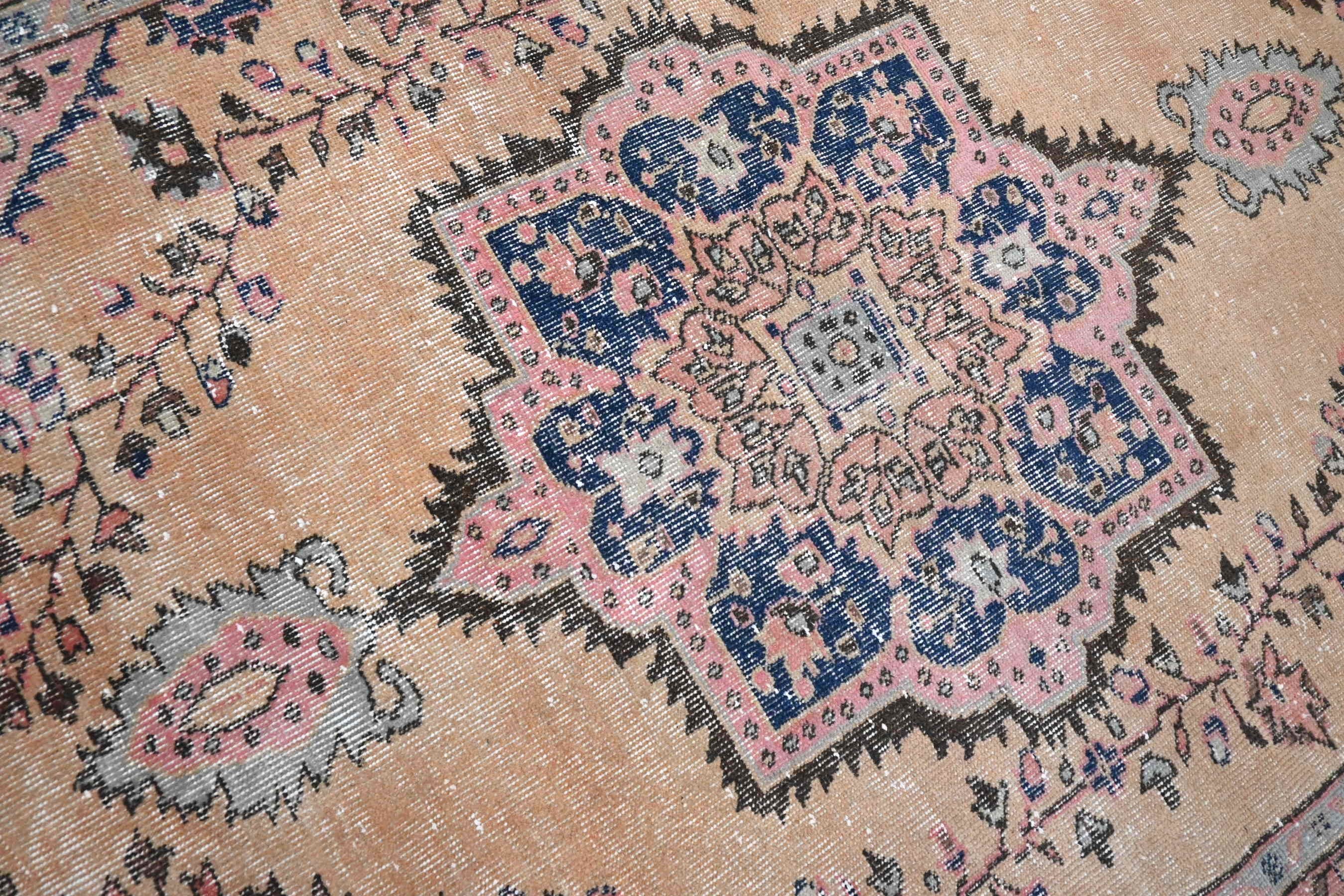 Authentiek beige vintage vloerkleed handgeknoopt - G389