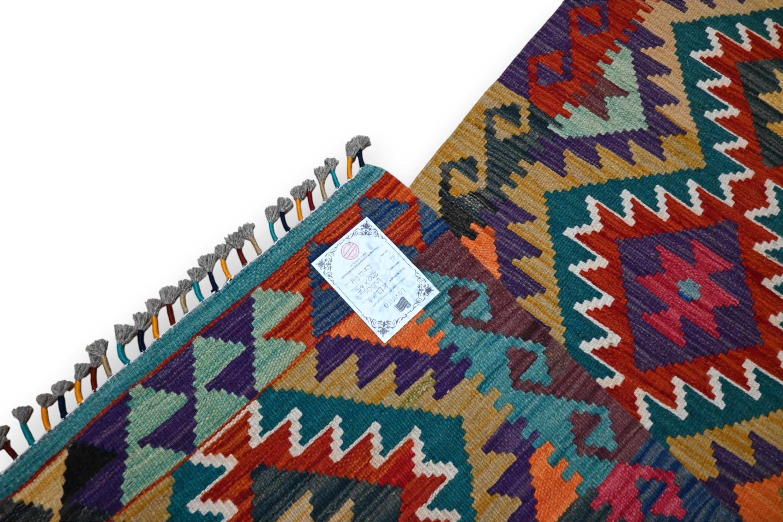 Amira kelim loper 200x60 cm - boho regenboog - G404