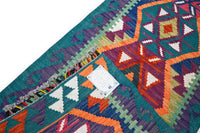Amira kelim loper 200x60 cm - levendige teal - G405