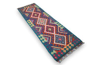 Amira kelim loper 200x60 cm - indigo medallion - G406