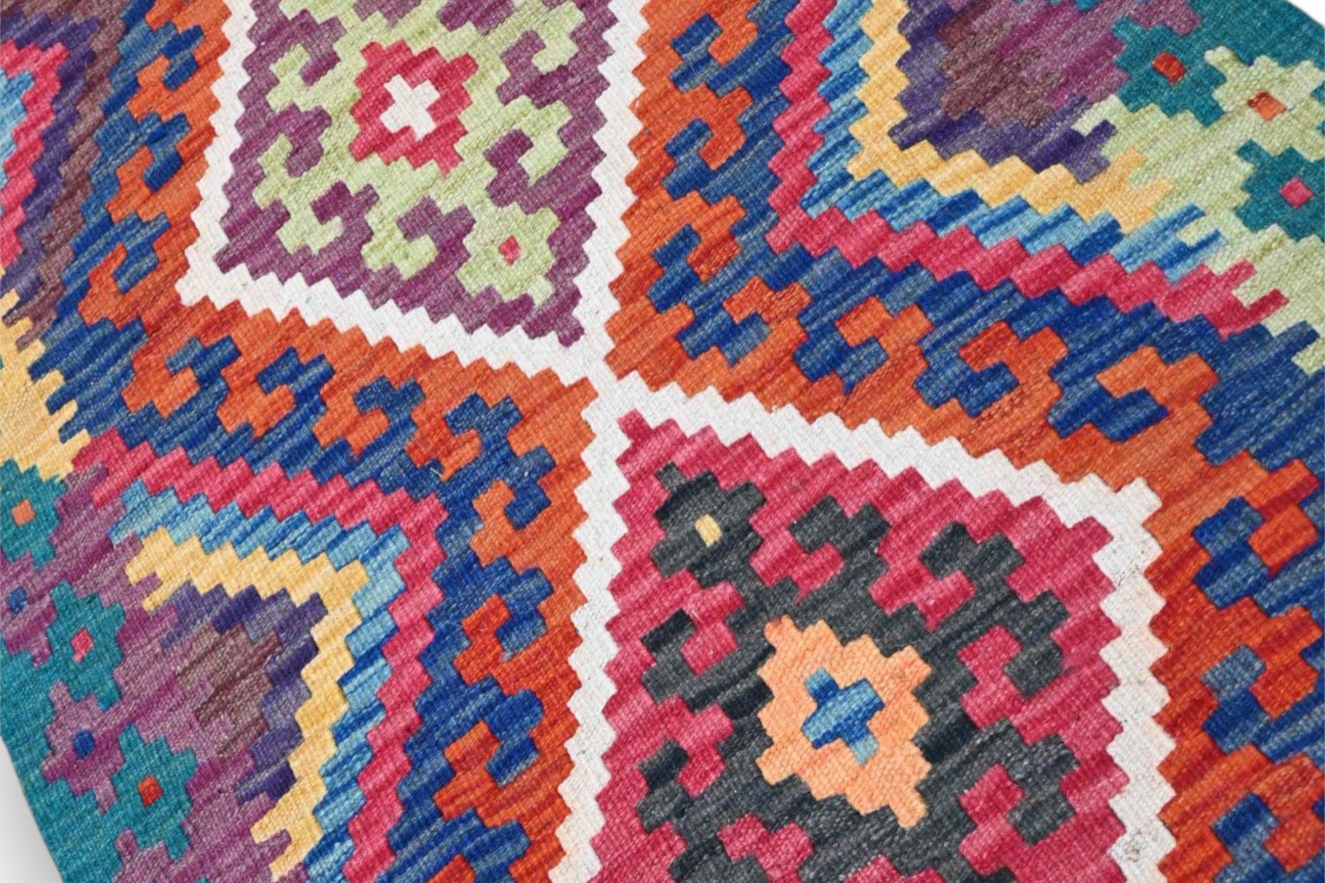 Amira kelim loper 200x60 cm - indigo medallion - G406