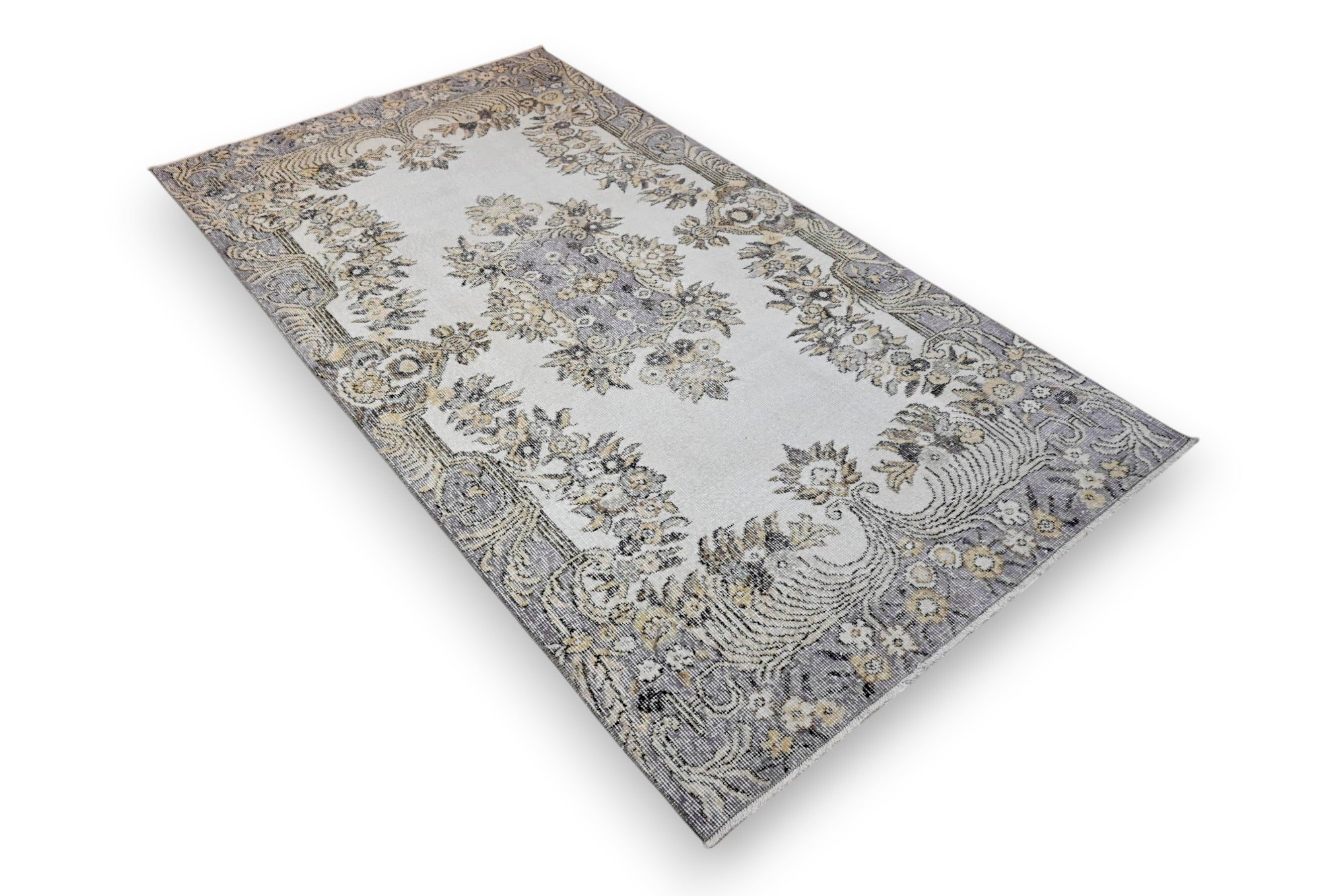 Botanisch crème vintage vloerkleed detail - G411