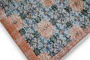 Bohemien groen vintage vloerkleed close-up - G432
