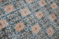 Bohemien groen vintage vloerkleed handgemaakt - G432