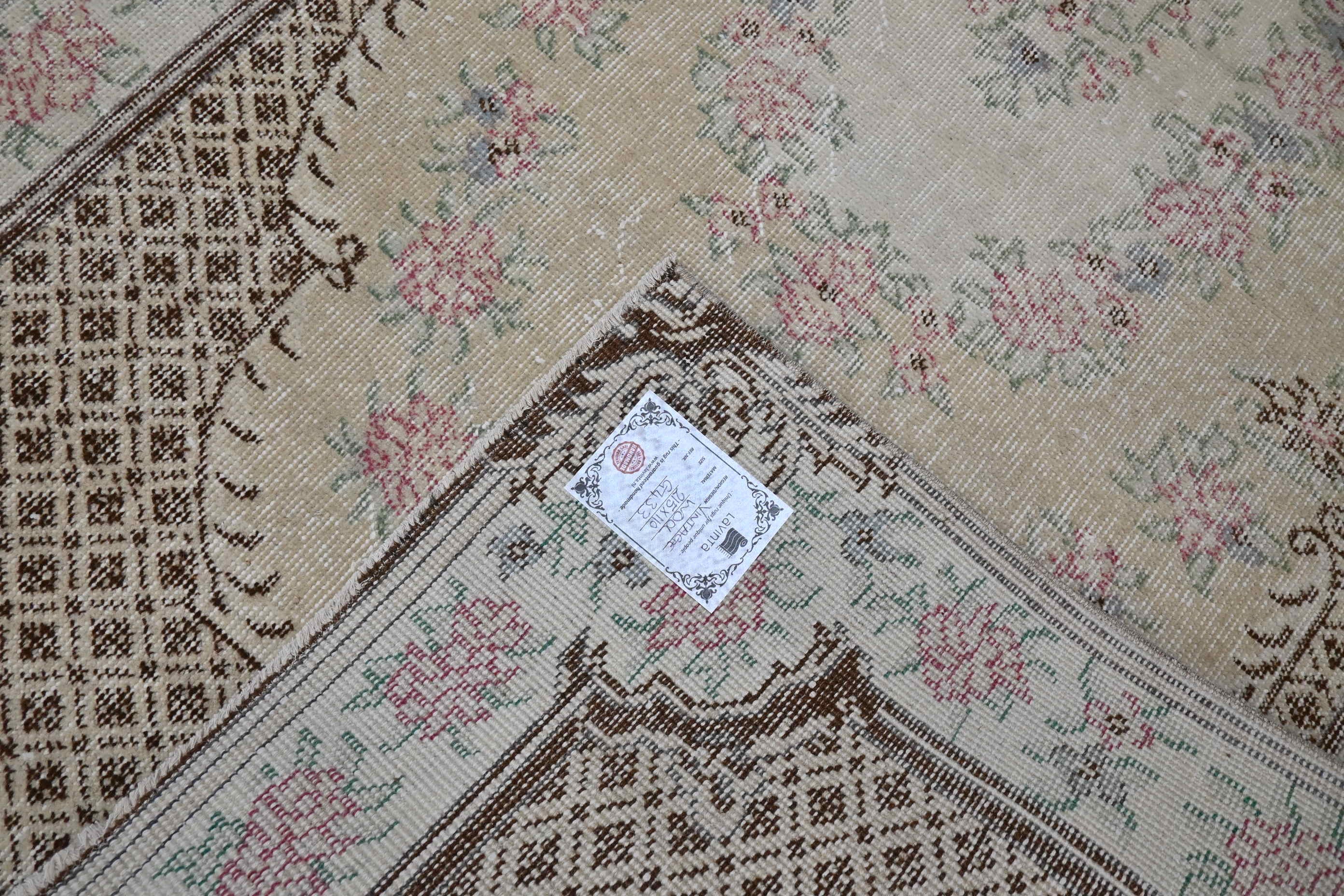 Verfijnd crème vintage vloerkleed boho stijl - G433
