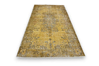 Zonnig geel vintage vloerkleed - G440