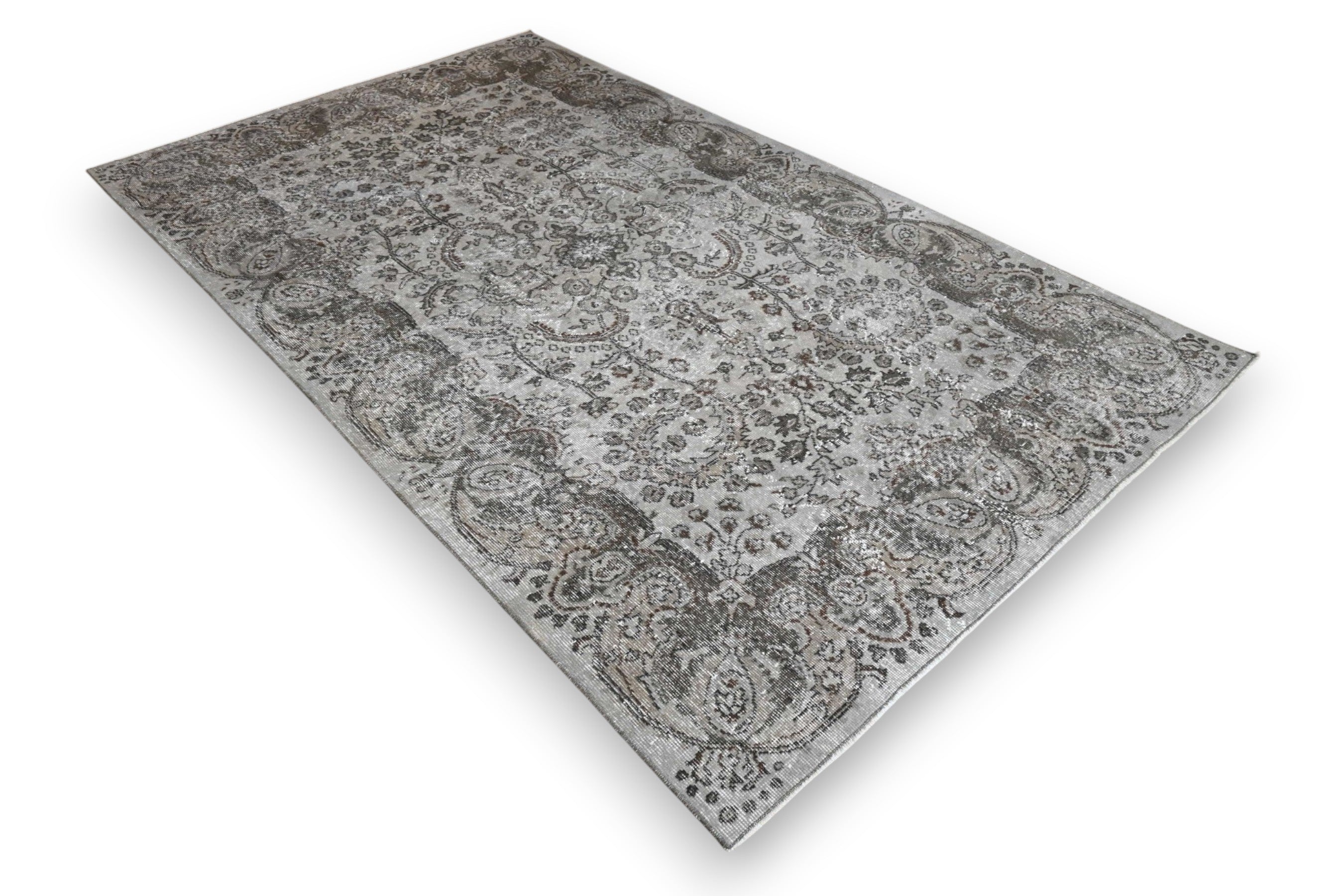 Smokey grijs vintage vloerkleed 215x115 cm - G442