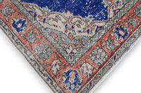 Classic cobalt blue vintage rug - G447