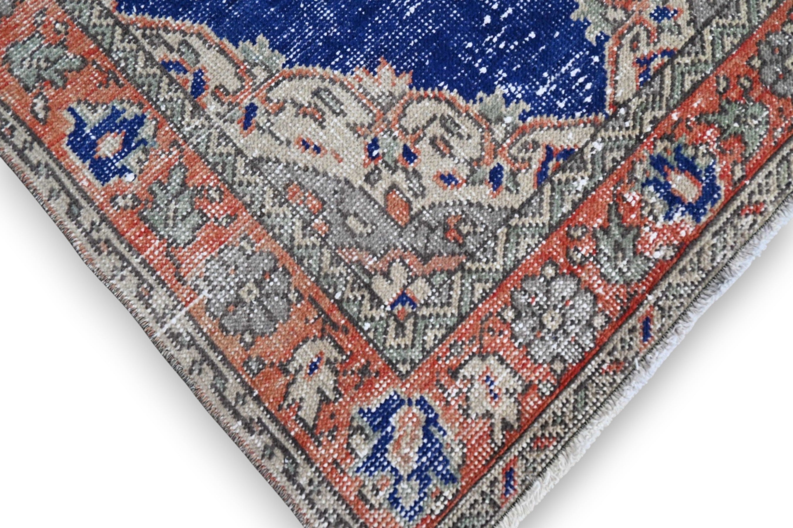 Classic cobalt blue vintage rug - G447