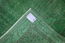 Emerald green vintage rug - G450
