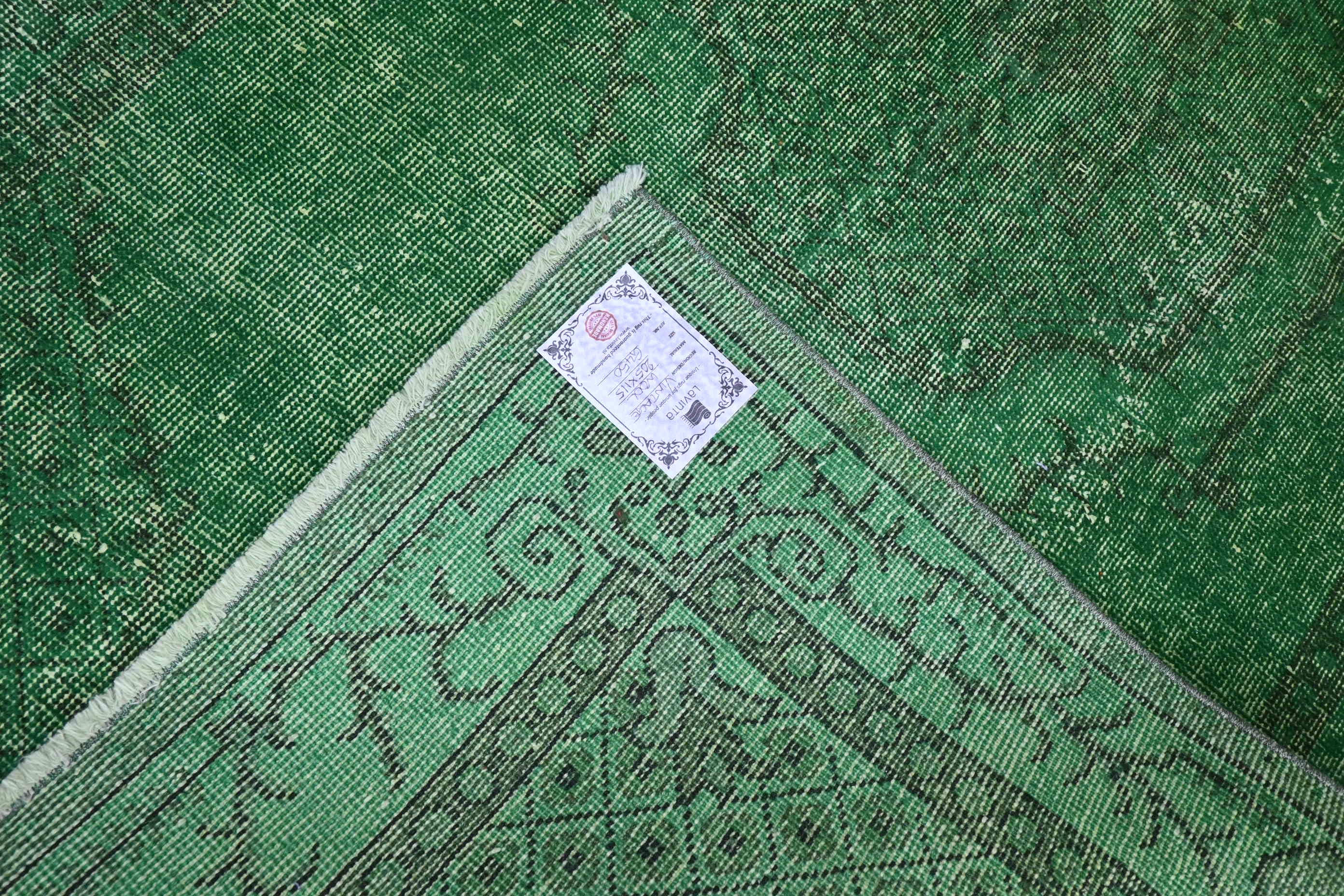 Emerald green vintage rug - G450