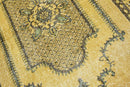 Mosterdgeel vintage vloerkleed medaillon - G451