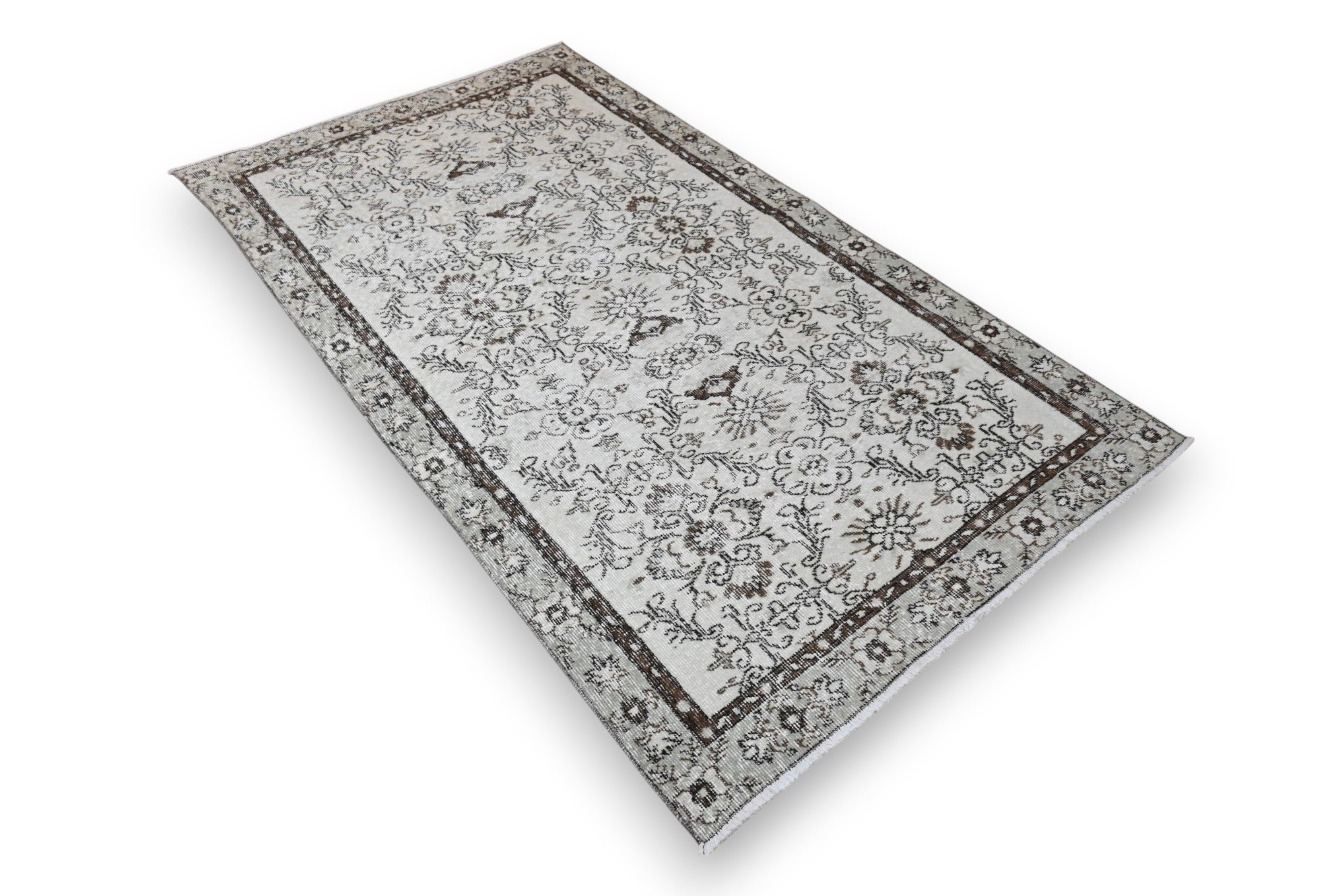 Gerookt grijs vintage vloerkleed 210x115 cm - G466