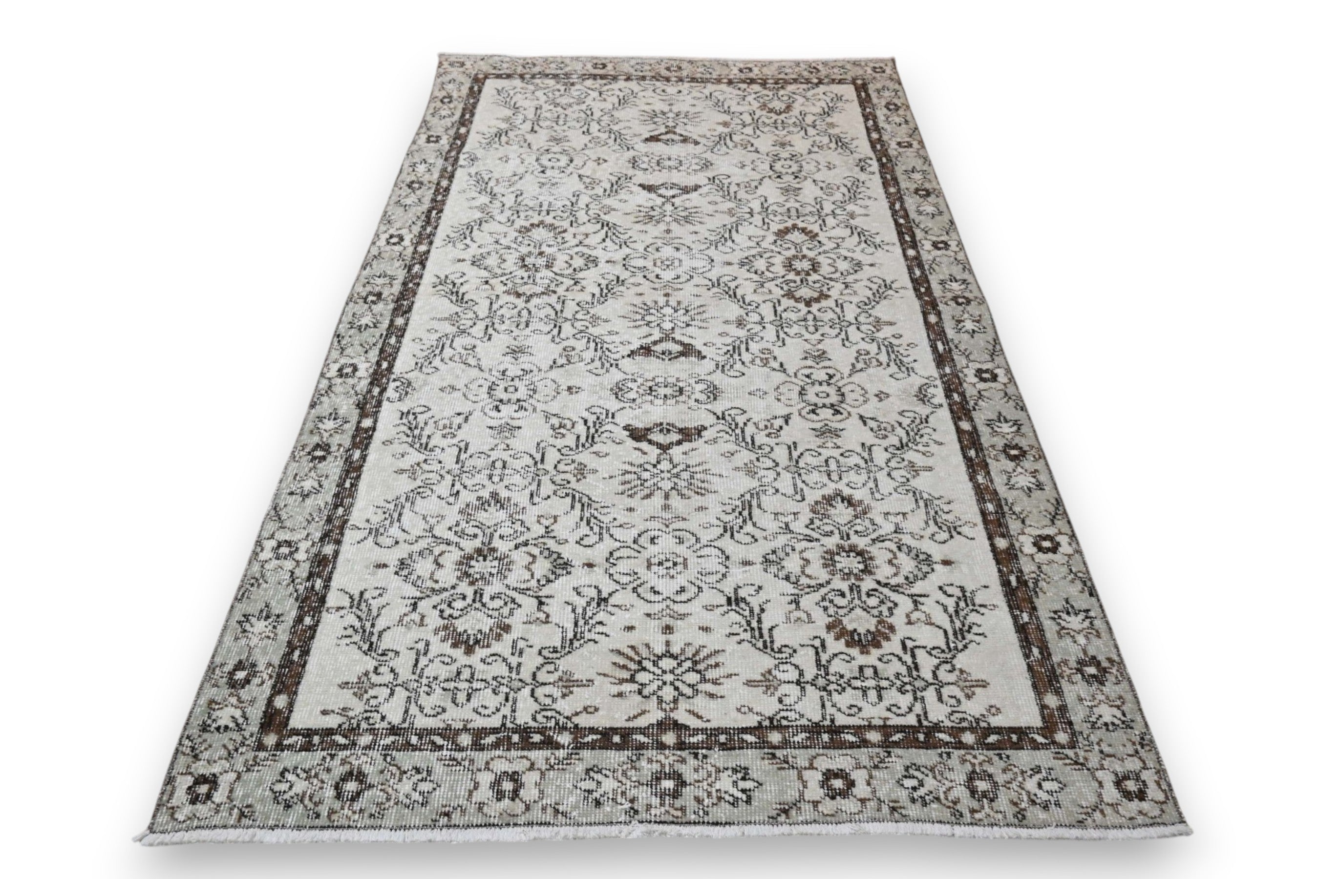 Gerookt grijs vintage vloerkleed 210x115 cm - G466