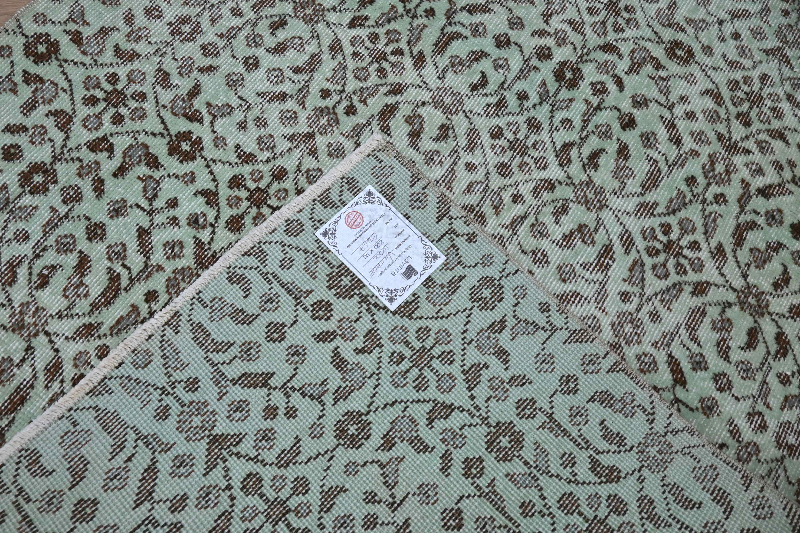 Mint green vintage rug - G467