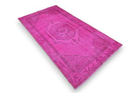 Cheerful pink vintage rug - G483