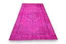 Cheerful pink vintage rug - G483