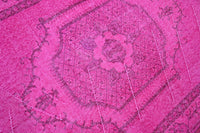 Cheerful pink vintage rug - G483