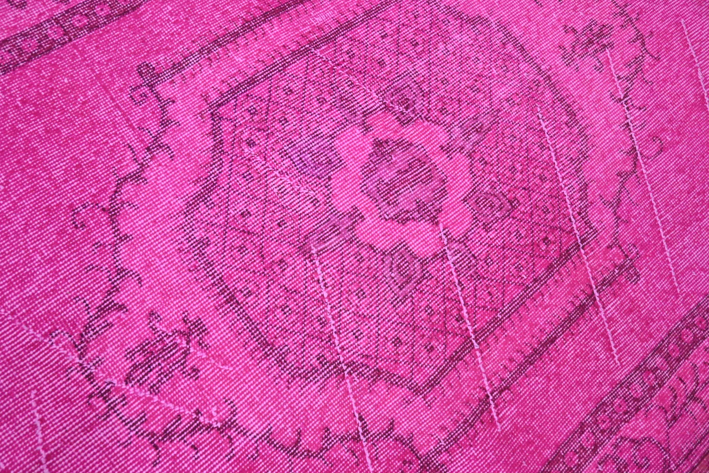 Cheerful pink vintage rug - G483