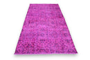 Playful pink vintage rug - G485