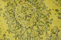Lime green vintage rug - G518