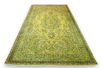 Lime green vintage rug - G518