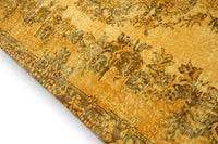 Ochre yellow vintage rug - G527