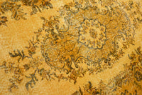 Ochre yellow vintage rug - G527