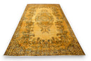 Ochre yellow vintage rug - G527