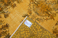 Ochre yellow vintage rug - G527