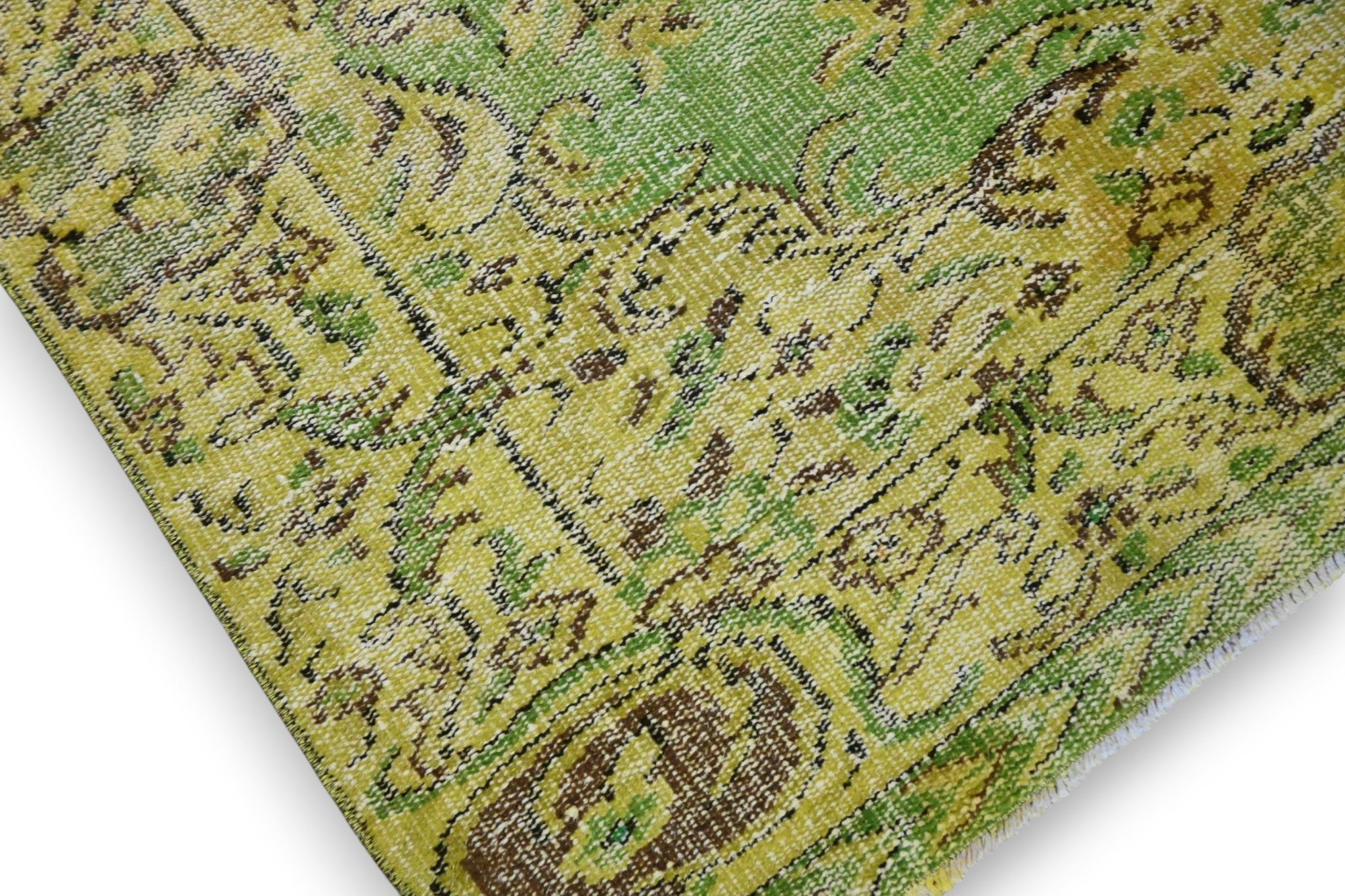 Fresh green vintage rug - G529