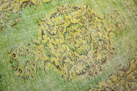 Fresh green vintage rug - G529